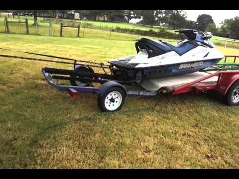 Redneck jetski trailer change - YouTube