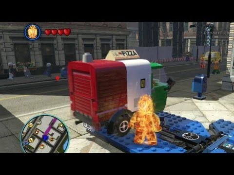 Lego Marvel Super Heroes Pizza Van Unlocked Vehicle Showcase Vehicle Token Guide Youtube