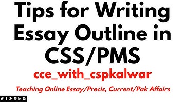 Tips for Writing Outline in CSS/PMS | Common Mistakes in Essay | For Evaluation, contact 0333-213278