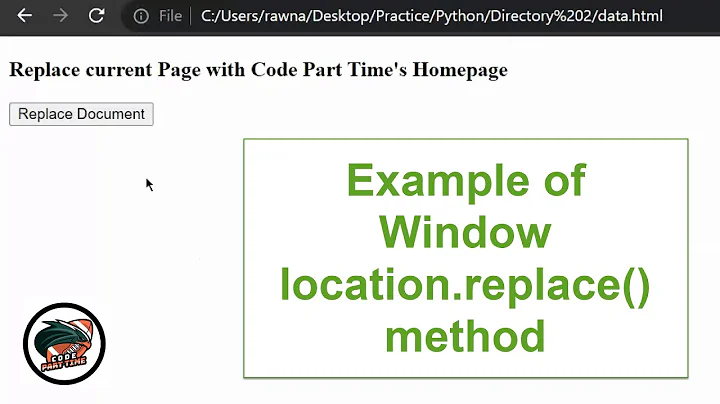 Window location replace | Example Output