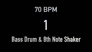 70 BPM METRONOME - BASS DRUM & SHAKER