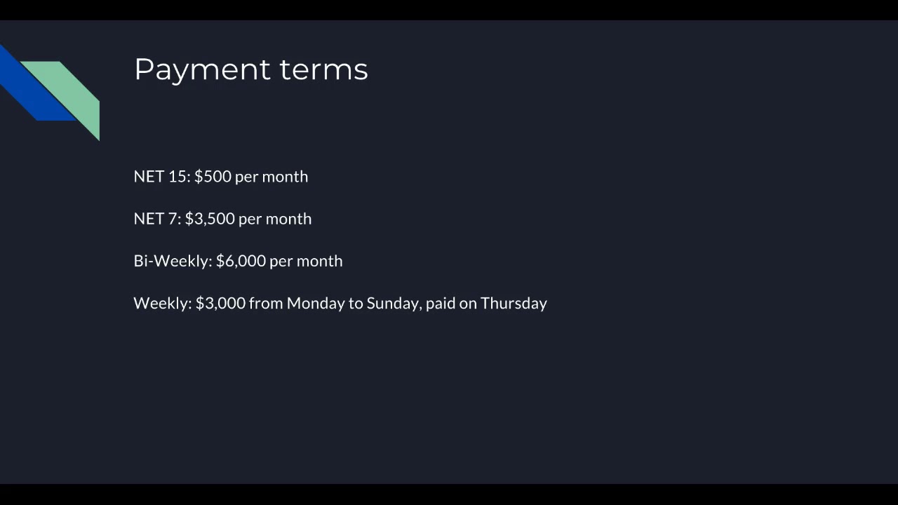 Payment Terms