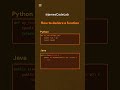 How to declare a function in Python 🐍 & Java #coding #python