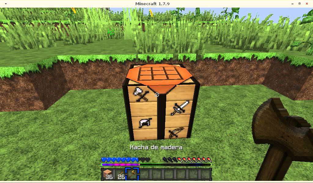 Como hacer un Hacha de Madera - Minecraft - YouTube