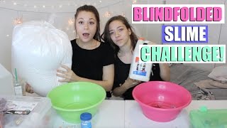 GIANT BLINDFOLDED SLIME CHALLENGE WITH MY SISTER?!😭😂 + HUGE 