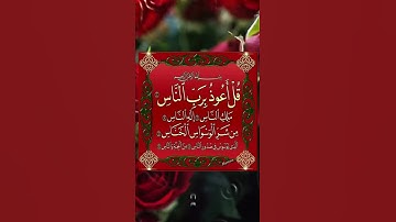 قل أعوذ برب الناس 💕سورة الناس حالات واتس اب دينية قصيرة Quran status 🌻