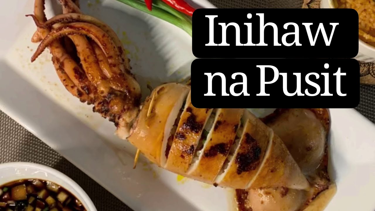 INIHAW NA PUSIT RECIPE cook Filipino style grilled squid stuffed with tomato, onion, ginger