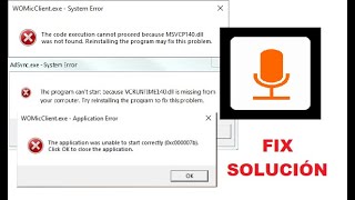 How to fix WO Mic ERROR  ( vcruntime140.dll - MSVCP140.dll - 0xc00007b )  2022