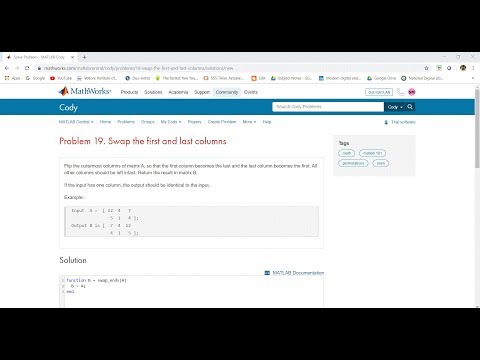 Swap the first & last columns of a matrix