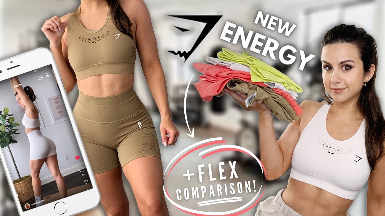 GYMSHARK ENERGY VS FLEX COMPARISON + ENERGY SEAMLESS MIX & MATCH TRY ON  HAUL REVIEW 2022 #GYMSHARK 