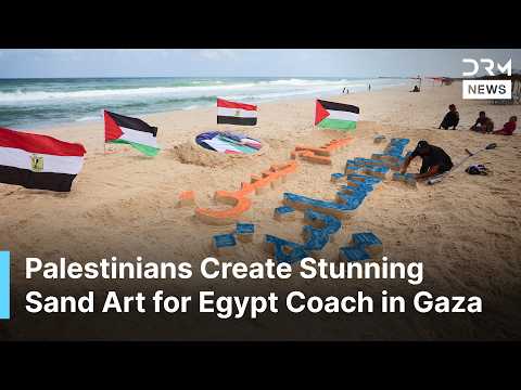 Disabled Gaza Artist Create Giant Sand Tribute for Egypt Coach After Palestine Flag Gesture | AD1N