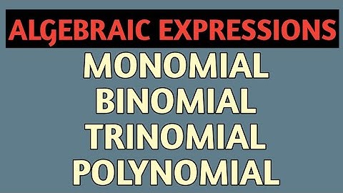 Types of algebraic expressions || monomial binomial trinomial and polynomial class 7 chapter 12