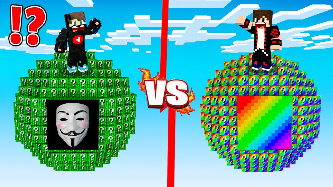 ماين كرافت : حـرب كوكب الهكر ضد كوكب الرينبو ولكن الحظ خطير !!؟ 🔥😱