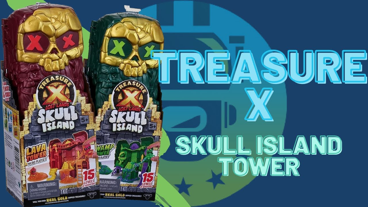  TREASURE X Lost Lands Skull Island Swamp Tower Micro Playset,  15 Levels of Adventure. Survive The Traps and Discover 2 Micro Sized Action  Figures. Will You Find Real Gold Dipped Treasure? 