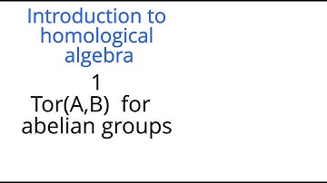 Homological algebra 1: Tor for abelian groups
