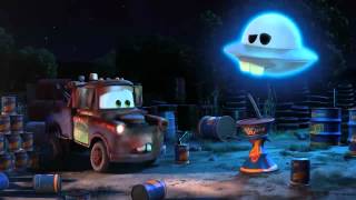 Unidentified flying mater and monster truck in reverse.