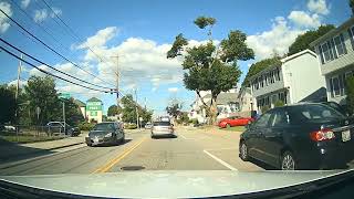 Driving to BankRI in on Smithfield Avenue in Pawtucket, Rhode Island