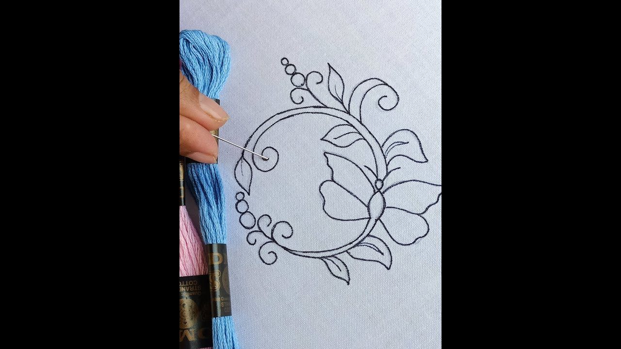 hand embroidery tutorial beautiful flower  cushion cover embroidery butterfly design embroidery