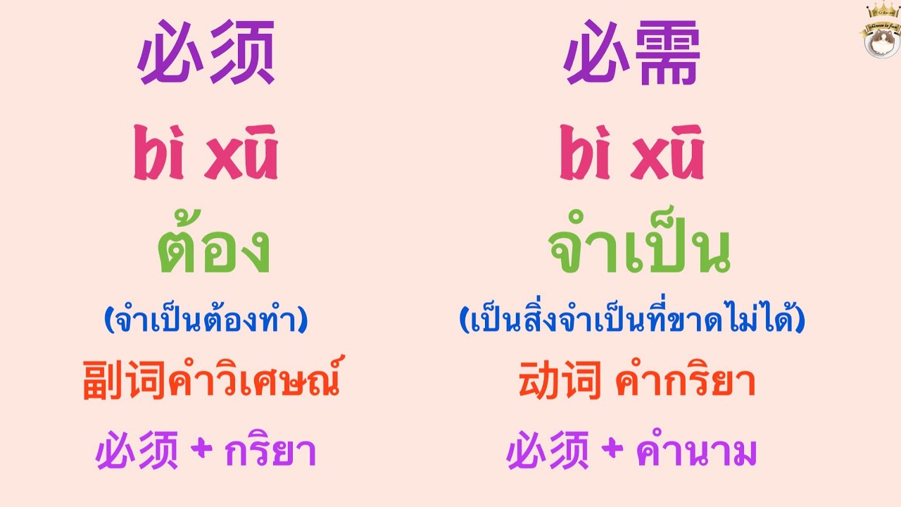 การใช้ 必需 / 必须 - YouTube