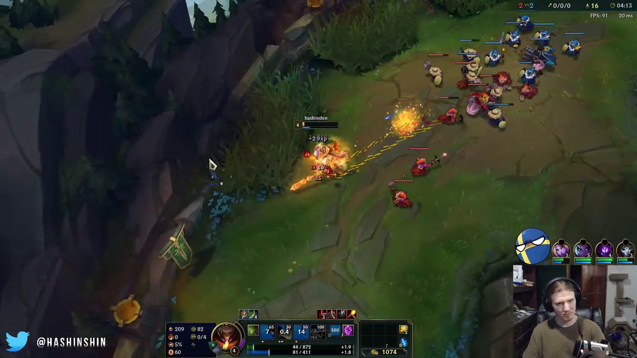 Hashinshin gets 2 kills in 1 life with no items on Jax