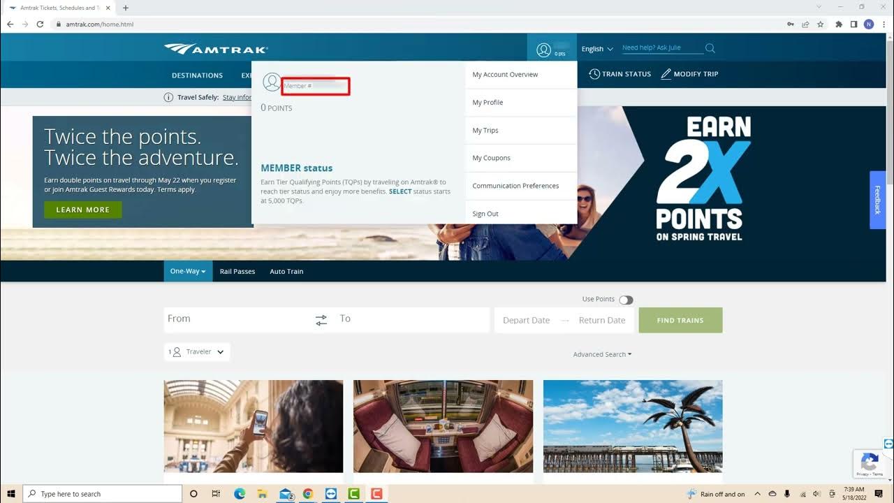 How to Find Amtrak Guest Rewards Member Number YouTube