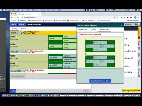How to Test whether you can create a Team Match on BBO - YouTube