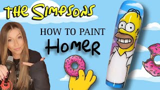 🍺 How To Paint Homer Simpson | Step By Step Nail Art Tutorial | The Simpsons Nails Design