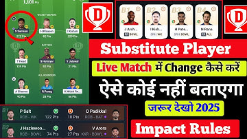 Substitute player और Backups player का points कैसे मिलेगा ? | Substitute player and backups player