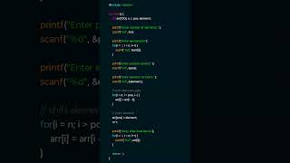 C Program: Insert Element at Specific Position in Array | #clanguage #cprogramming #codingtips