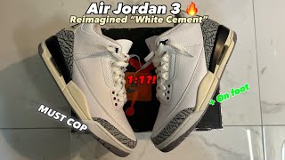 YOU MUST HAVE THESE..| Air Jordan 3 “White Cement” Reimagined REVIEW | Winkick.ru + On Foot