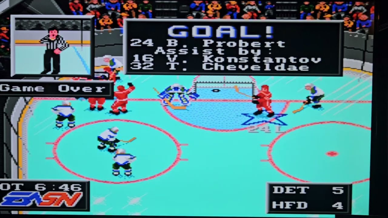 NHL 93🏒 - Detroit Red Wings @ Hartford Whalers Stanley Cup Overtime