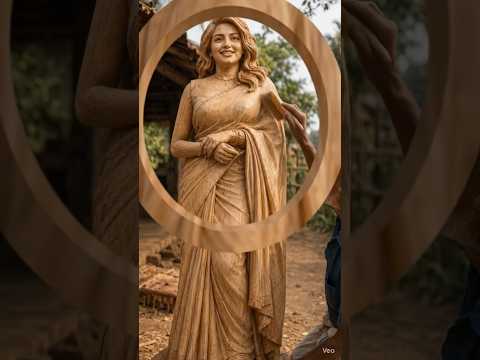खूबसूरत साड़ी वाली लकड़ी की मूर्ति ✨ 😍🪵 #Shorts #shortvideo #wooddesigner #shortviral