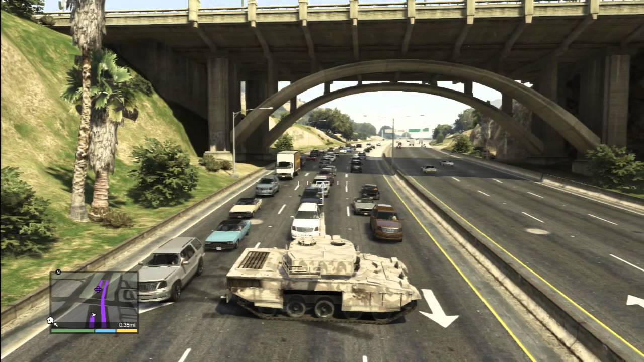 GTA 5 - Tank Los Santos Highway Rampage/Five Star Escape | Sly