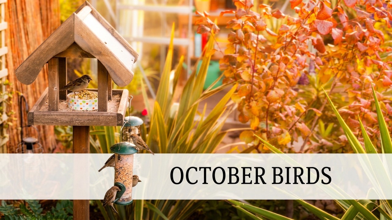 153. Feeding the Birds in my UK October Garden - Peaceful - YouTube