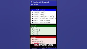 Derivatives of Hyperbolic Functions | Episode 12 | Calculus #maths #shorts
