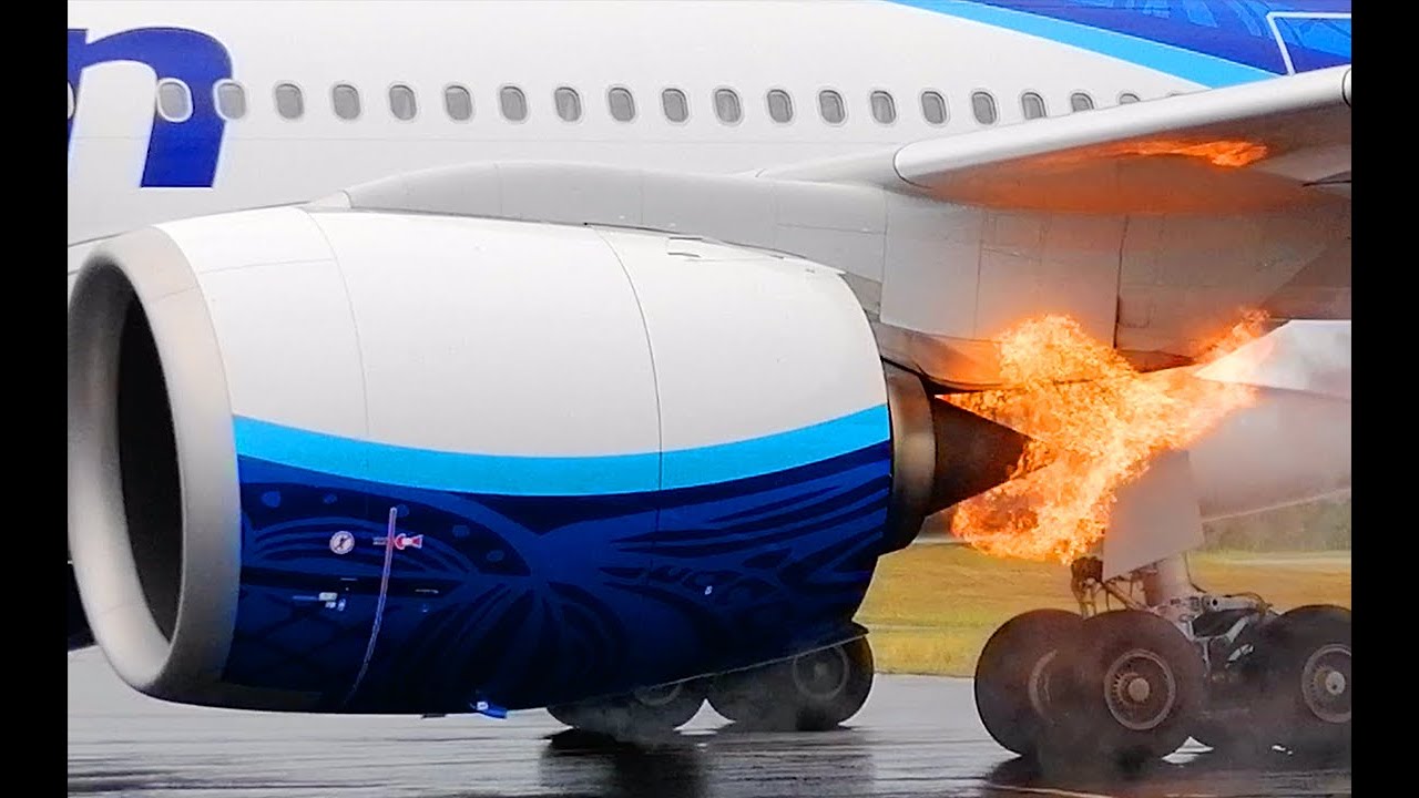 Aircraft engine fire YouTube