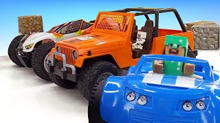 Игры с лего Майнкрафт - Гонки и мотоцикл для Стива Майнкрафт - Видео игры для мальчиков