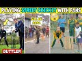 Famous international cricketers playing street cricket with their fans  cricketers surprising fans