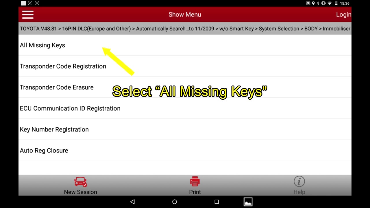 [LAUNCH X-431PRO/PRO3] Matching all car keys and wireless remote method,TOYOTA CROWN(2013)