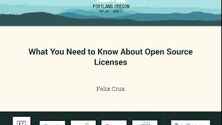 Felix Crux  What You Need to Know About Open Source Licenses  PyCon 2016