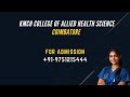 KMCH  ALLIED HEALTH SCIENCE COLLEGE COIMBATOR COURSE DETAILS