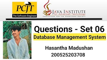 Question Set 06 | Database Management System | Java Institute | Hasantha Madushan