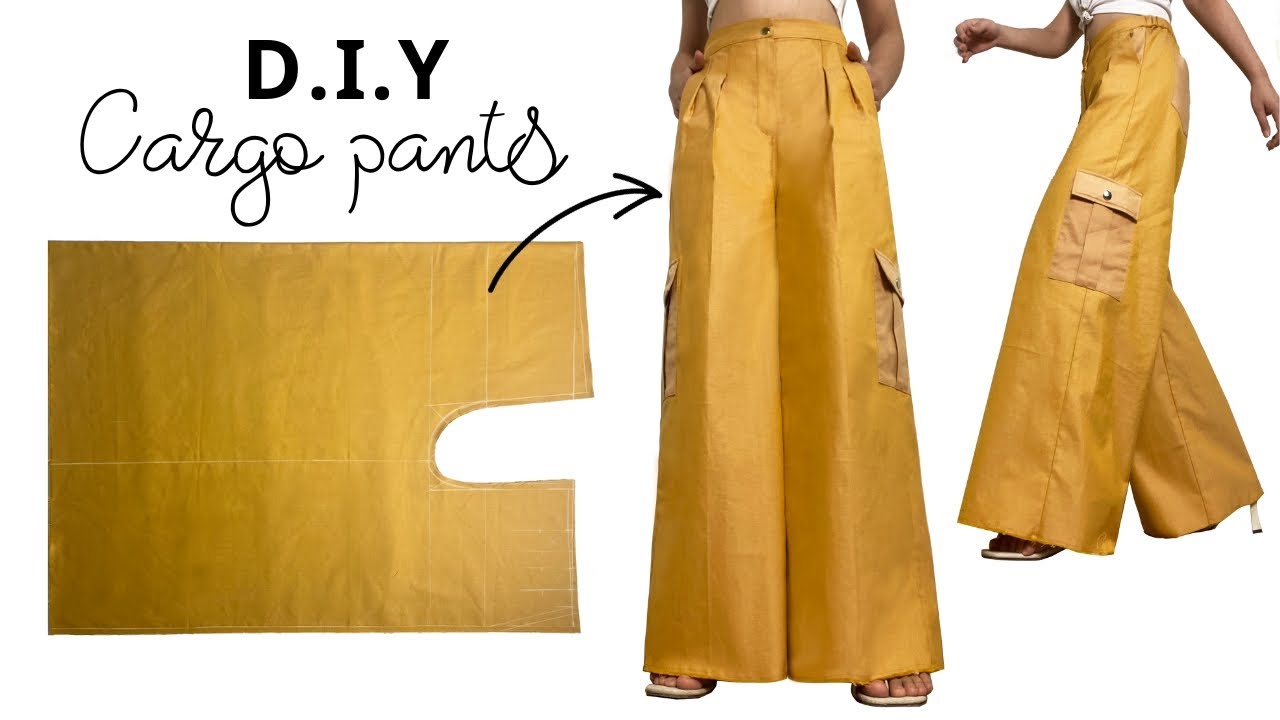 How Can Be SO EASY To Make Wide Leg CARGO PANTS | Loyce Cutting And ...