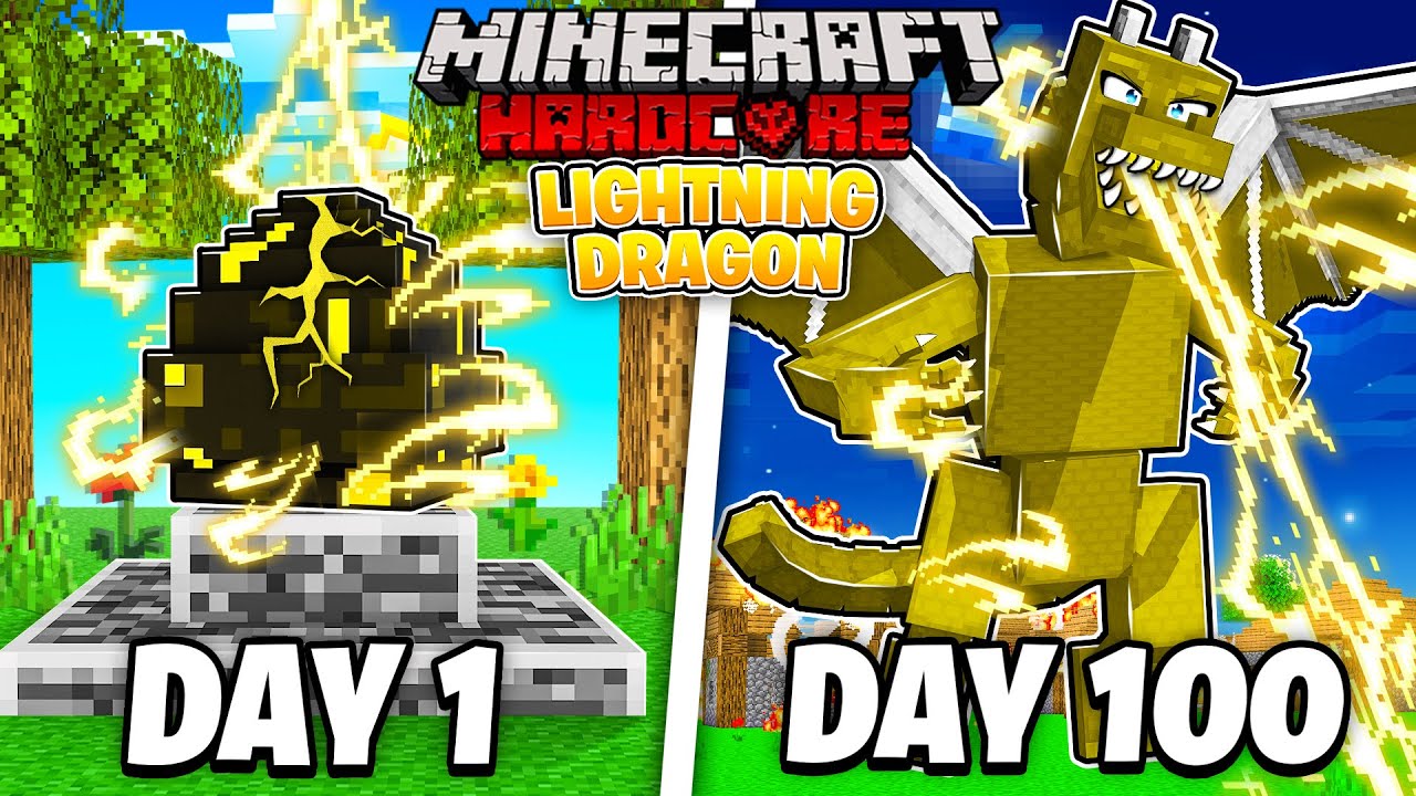 I Survived 100 Days as a ELECTRIC DRAGON in HARDCORE Minecraft!