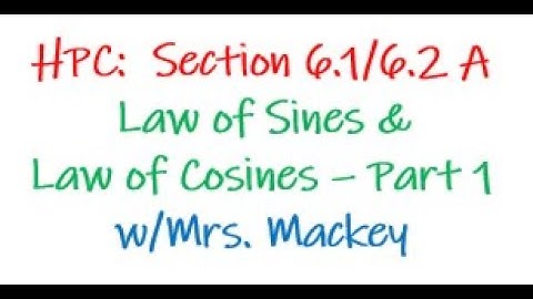 HPC 6.1 and 6.2A Video Notes