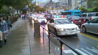President Obama escort through University of Pittsburgh