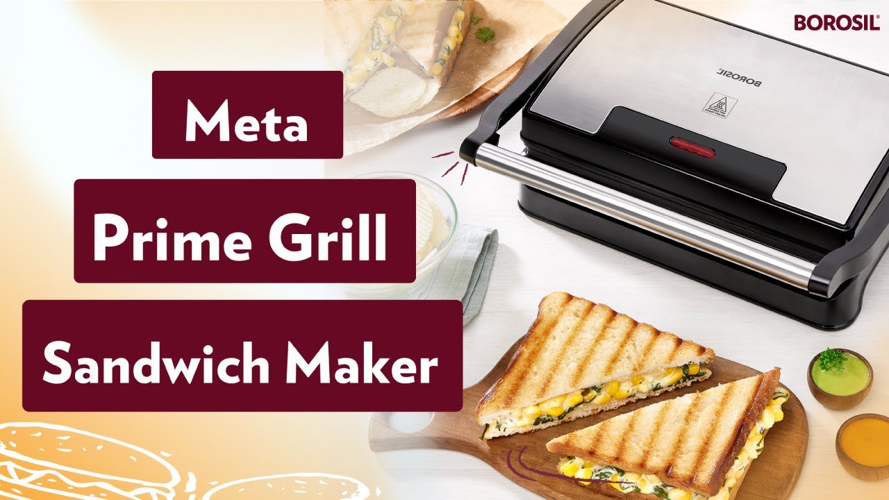Borosil Meta Prime Grill Sandwich Maker, Power: 700W