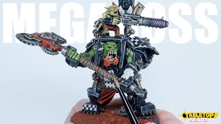 How To Paint an Ork Warboss in Mega Armour in the Clan Colours of the Goffs for Warhammer 40k