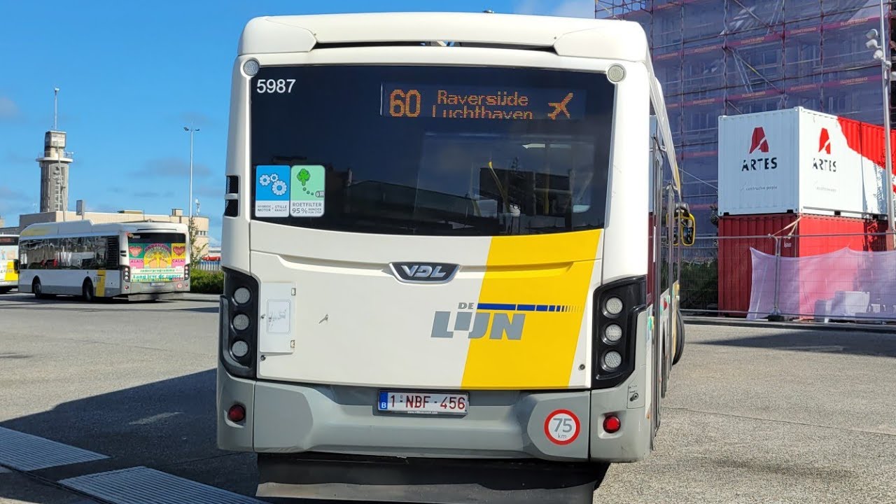 [DE LIJN] VDL Citea SLF-120 Hybrid N°5987 Ligne 60 : Oostende Station -) Oostende Stadhuis