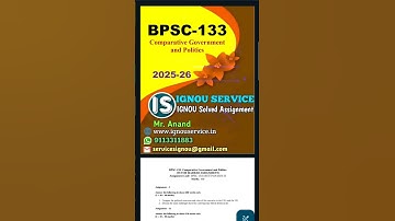 BPSC-133 Solved Assignment English Medium 2025-26 #ignou #ignousolvedassignment #ignouassignment